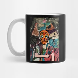 Obama: Iconic Male NFT with a Mexican Mask, Dark Eyes, and Light Skin in a Mysterious Night Background Mug